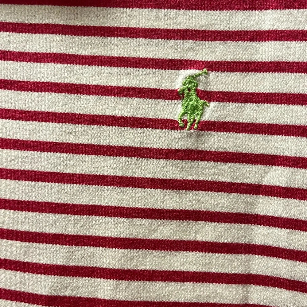 Polo by Ralph Lauren Sporty Classic Casual Polo Shirt, Sz XL, White/Pink Stripes